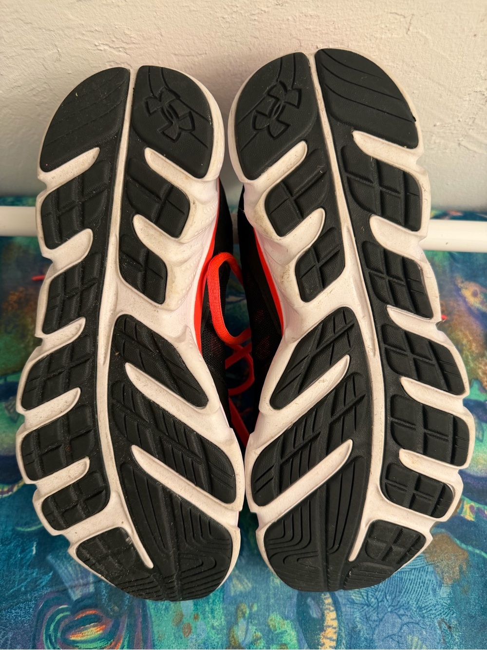 Under Armour Black and Neon Coral Training Sneakers - Picture 6 of 7